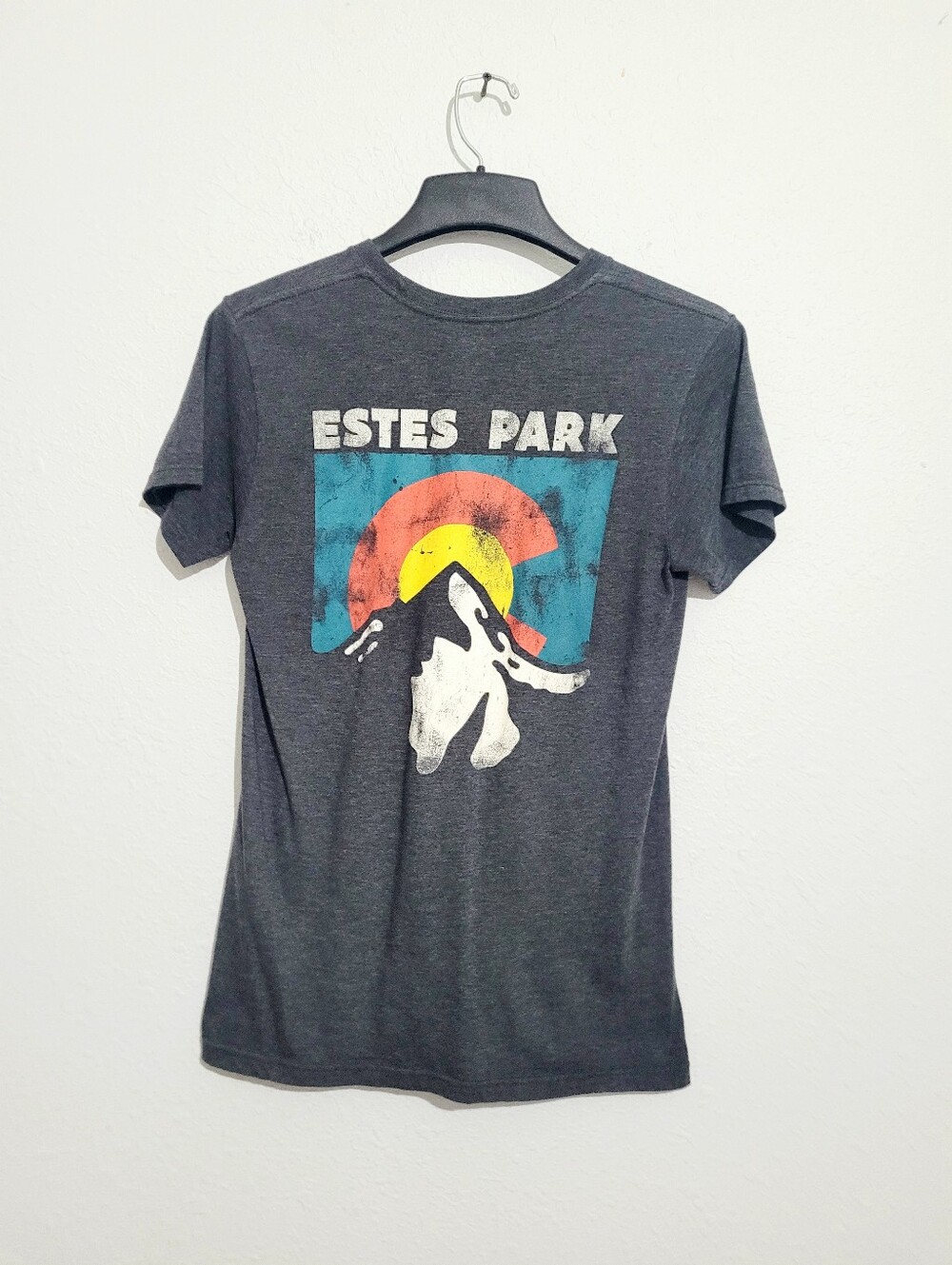 The Duck Company Estes Park Colorado Graphic T-Shirt Small Gray Mountain Travel